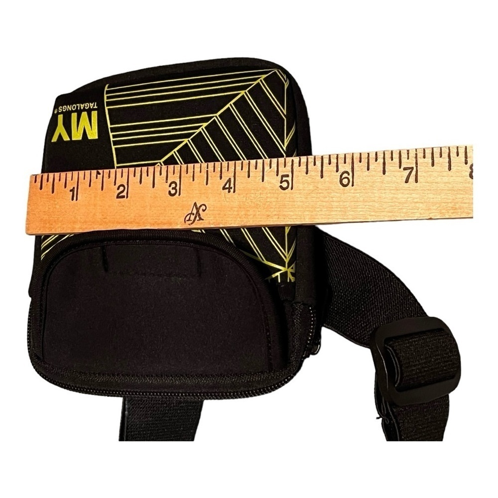 MY Tagalongs neoprene fanny/hipster pouch adjustable elastic belt black & green - Picture 7 of 8